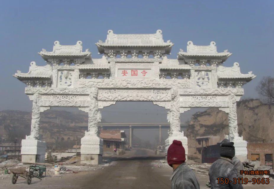 汉白玉石雕牌坊_景区公园园林博鱼网页版