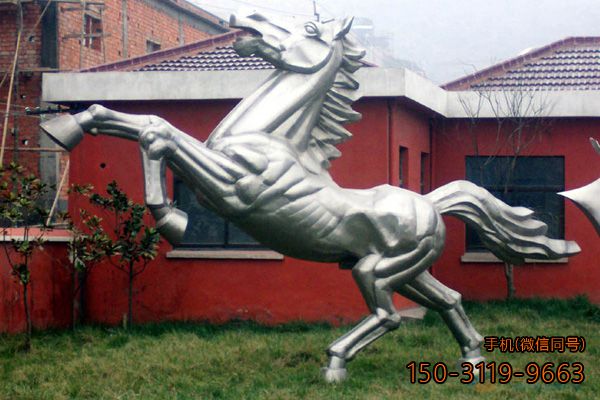 不锈钢奔马_企业公园广场动物