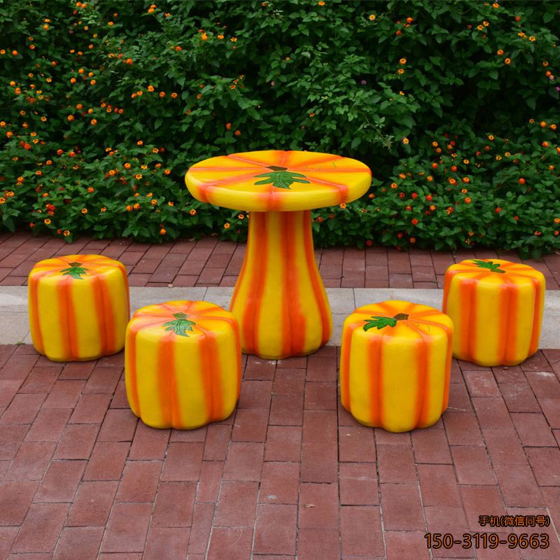 玻璃钢仿南瓜桌凳_幼儿园儿童游乐场桌凳博鱼网页版