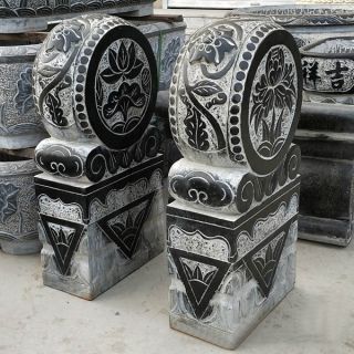 柱墩石厂家图片大全-古建筑圆形和方形-空心柱脚石制作多少钱