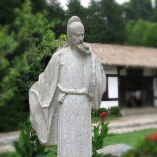 古代诗人石雕雕像赏析