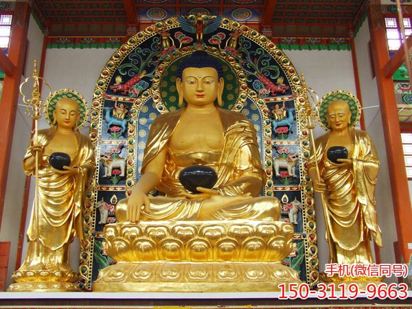 本土三圣佛像_玻璃钢漆金寺庙塑像博鱼网页版