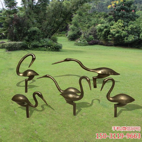 玻璃钢仿铜仙鹤_公园景区动物摆件博鱼网页版