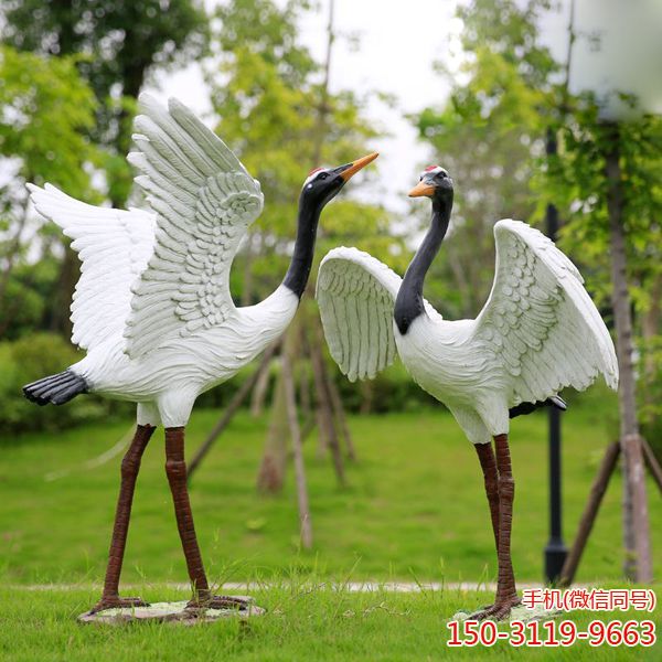 玻璃钢仿真仙鹤_公园景区仿真动物摆件 博鱼网页版