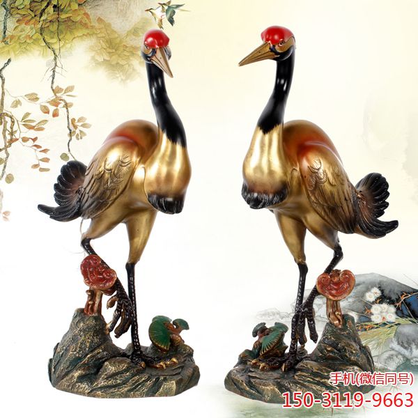 彩绘铜雕仙鹤博鱼网页版