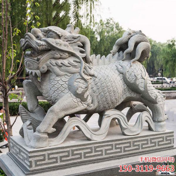 石雕花岗岩貔貅_天然石材纯手工打造