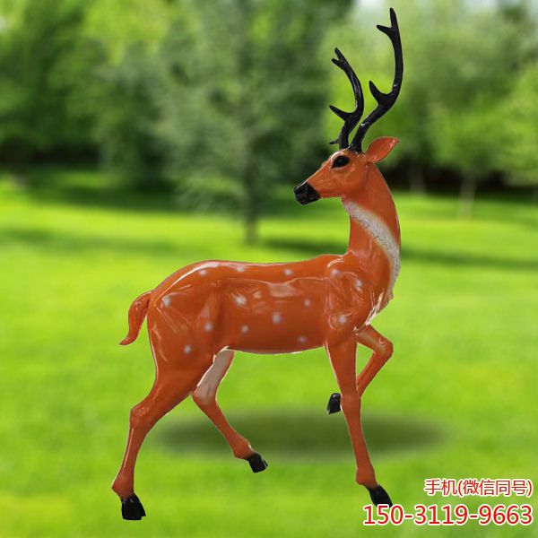 仿真树脂梅花鹿_花园庭院户外园林景观可定制博鱼网页版