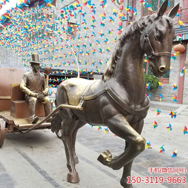 马拉车铜雕_古代西方人战车铜马博鱼网页版景观
