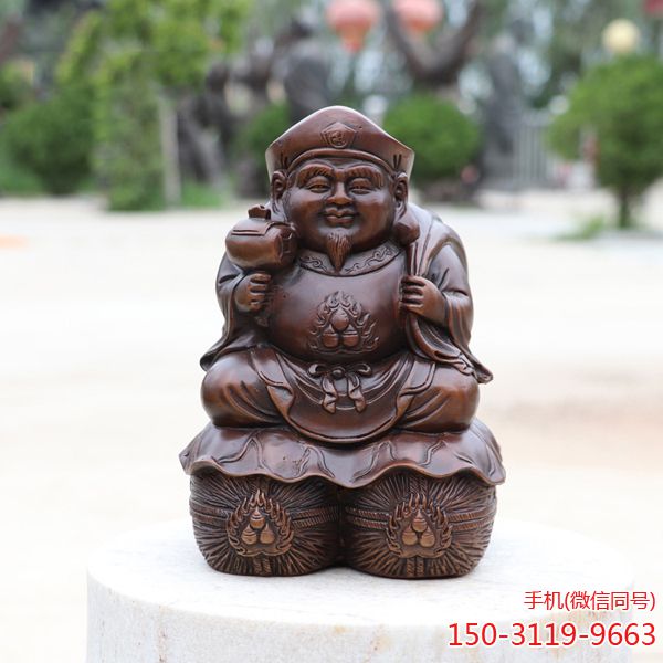 大黑天财神铜像_财神铜工艺品摆件家居办公招财神像