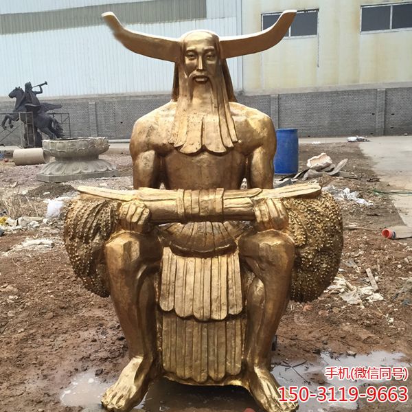 蚩尤博鱼网页版_铸铜神农炎黄五帝雕像定制
