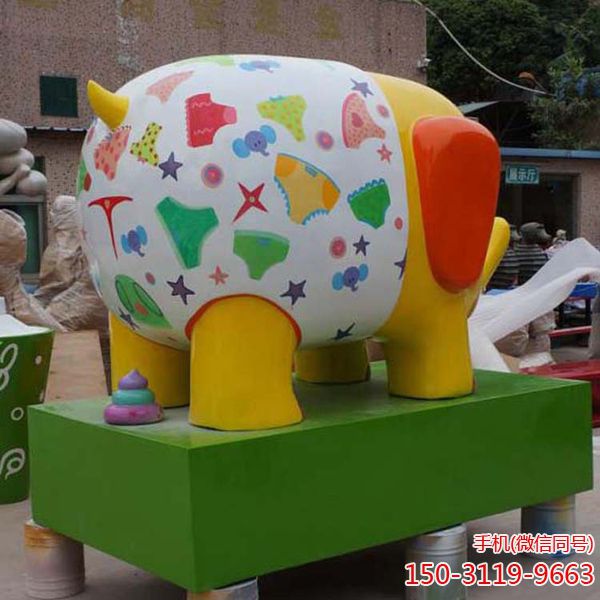 玻璃钢彩绘卡通小象_商场幼儿园可爱大象博鱼网页版