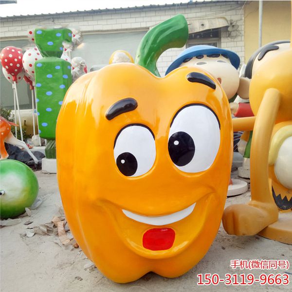 玻璃钢卡通青椒娃娃