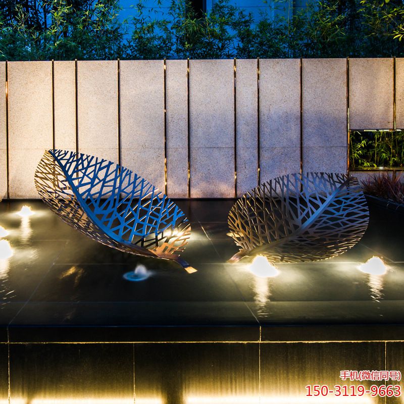 水景不锈钢树叶船博鱼网页版