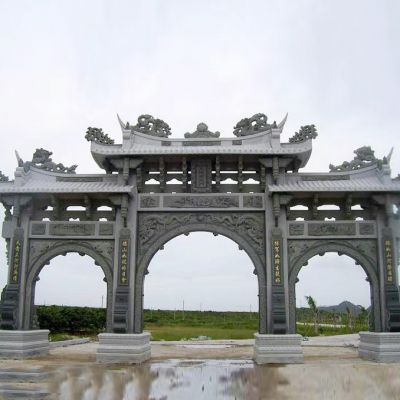 旅游区门楼_古镇石牌坊_景区大门石牌楼图片