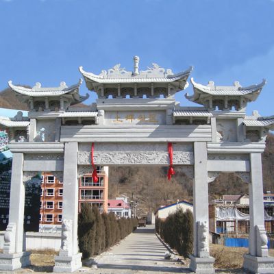 广州村口牌楼_石头牌坊大门制作厂家