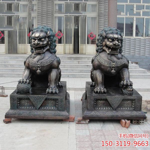 铜雕狮子图片

