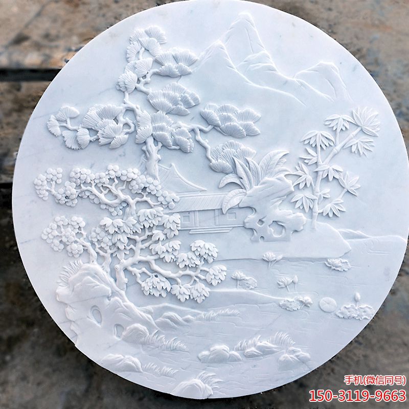 汉白玉梅兰竹菊浮雕装饰壁画博鱼网页版