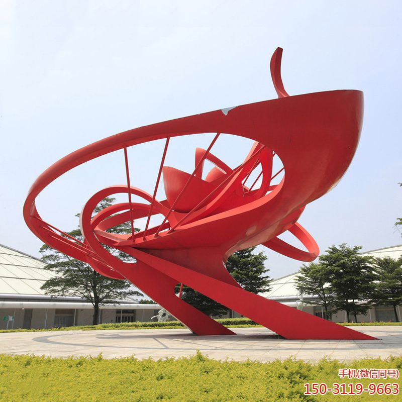 不锈钢抽象立体花博鱼网页版景观