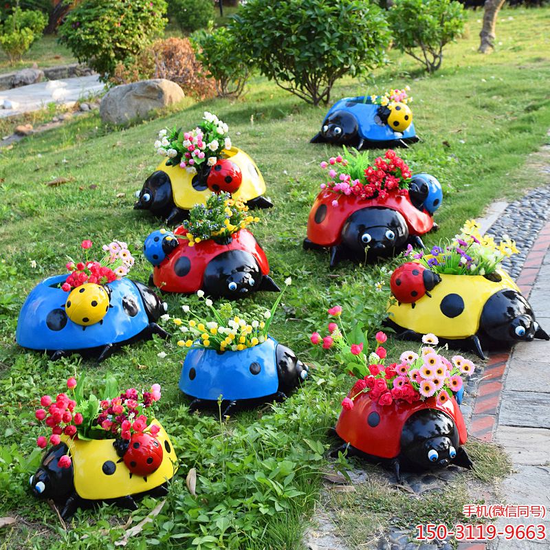 玻璃钢七星瓢虫花盆博鱼网页版