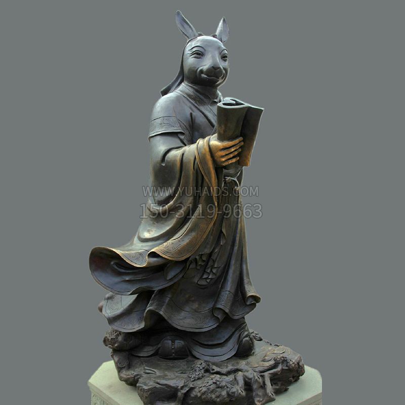 兽首人身12生肖铜雕像-卯兔博鱼网页版