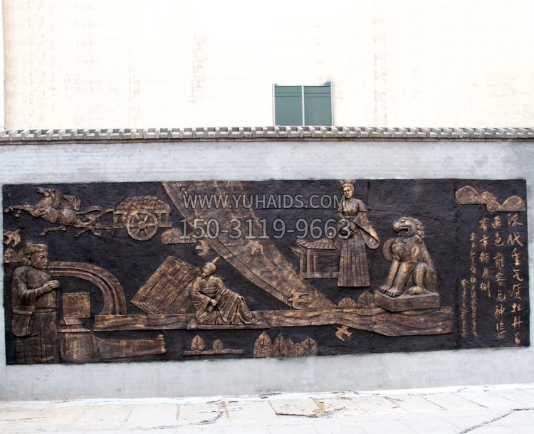 “汉代重气质，牡丹留正色”中国传统文化浮雕壁画，玻璃钢仿铜园林墙壁装饰壁画博鱼网页版