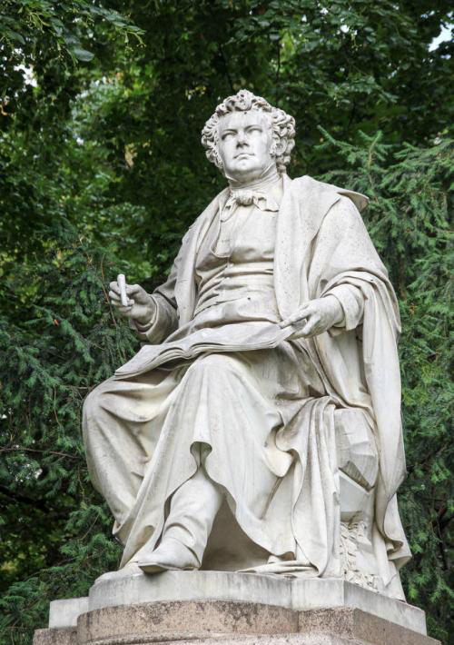 奥地利浪漫主义作曲家舒伯特景观石雕像博鱼网页版