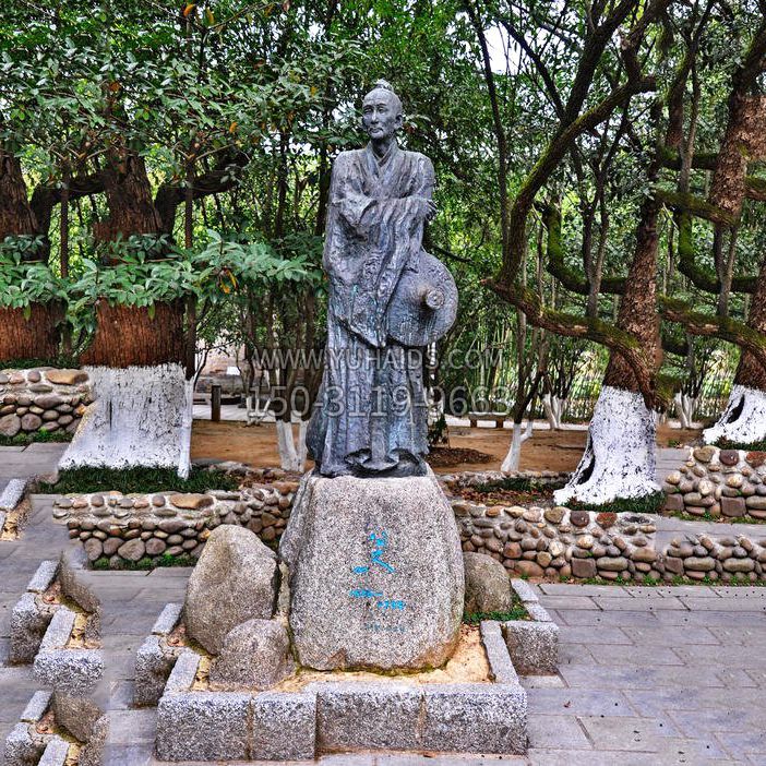 八大山人铜博鱼网页版像-中国古代历史名人著名画家朱耷雕像