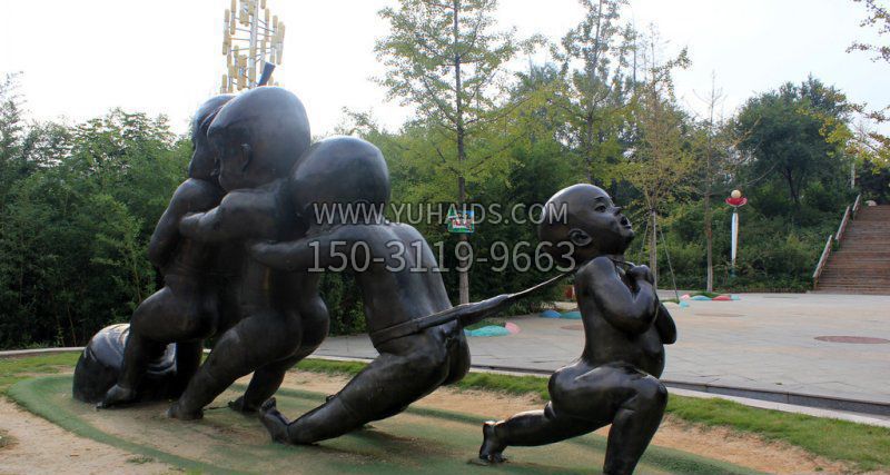 拔萝卜的小孩街边景观铜雕博鱼网页版