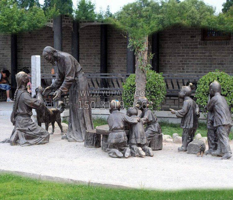 拜师学艺学堂景观玻璃钢仿铜摆件博鱼网页版