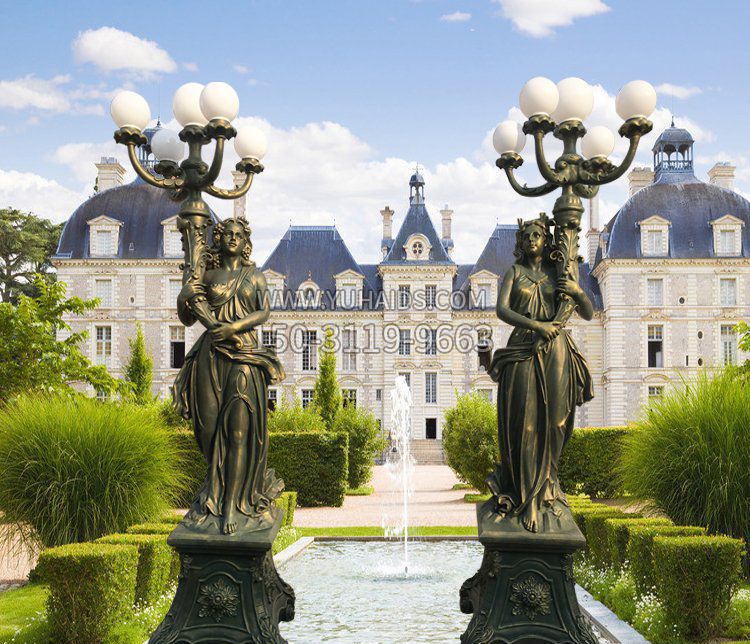 别墅景观西方女人路灯铜博鱼网页版