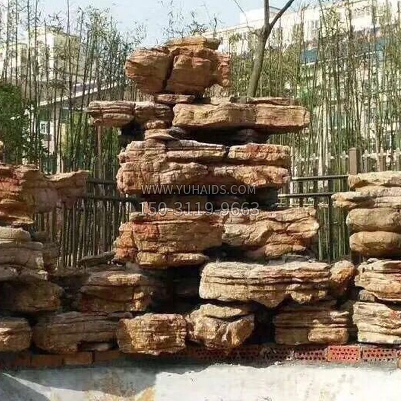 别墅庭院千层石奇石假山博鱼网页版