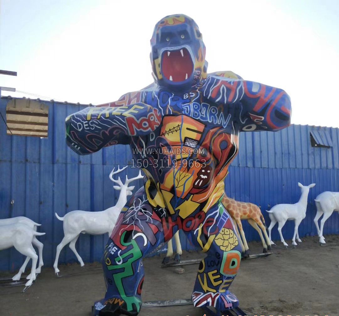 玻璃钢彩绘大猩猩博鱼网页版