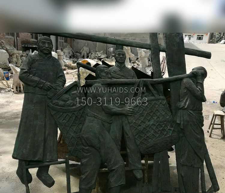 运煤的古人铜雕博鱼网页版