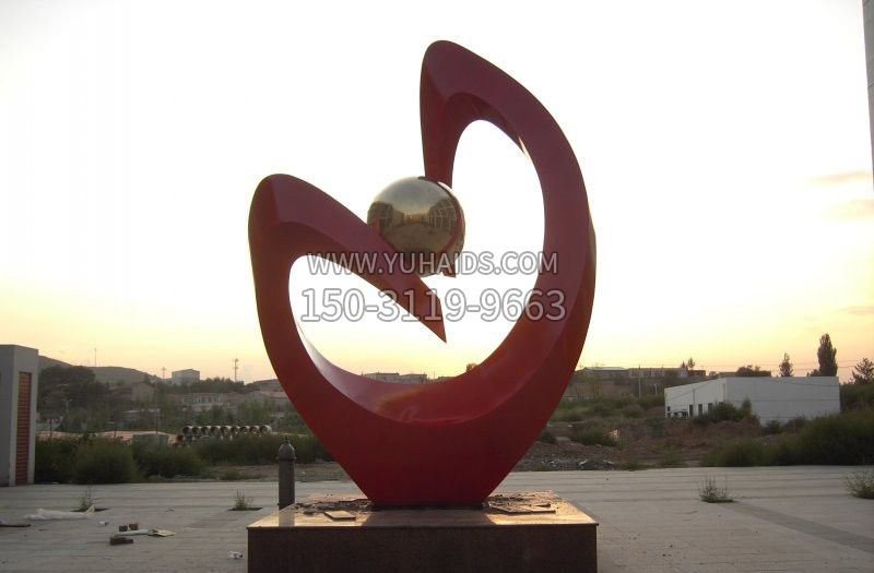 张家口6米高不锈钢抽象心形案例博鱼网页版