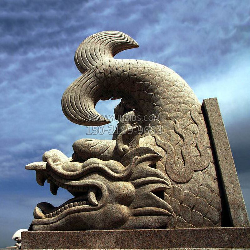 中国古代神兽大理石螭吻博鱼网页版摆件