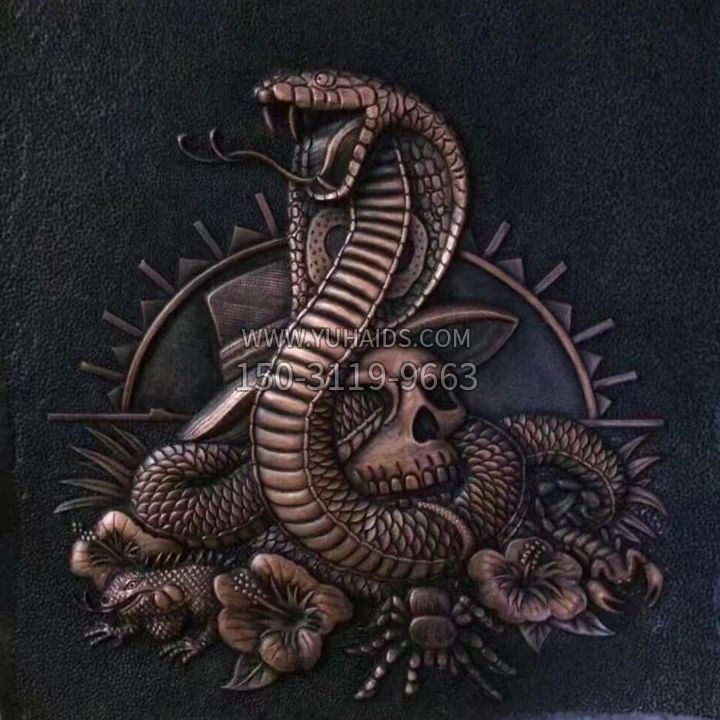 紫铜蛇纹浮雕壁画博鱼网页版