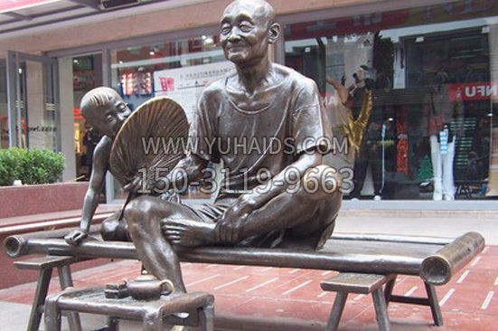 祖孙俩聊天小品铜雕博鱼网页版