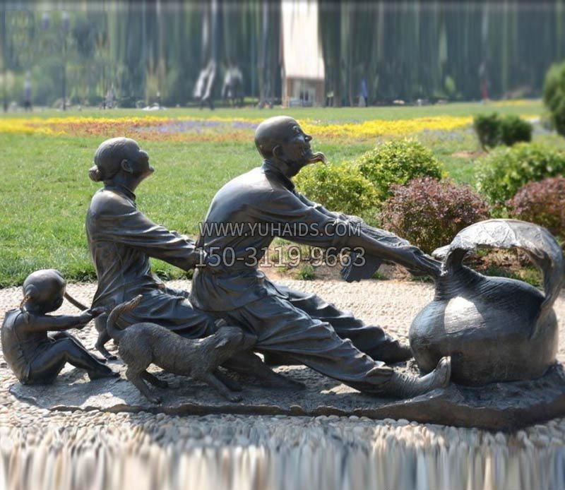 祖孙三人拔萝卜铜雕 博鱼网页版