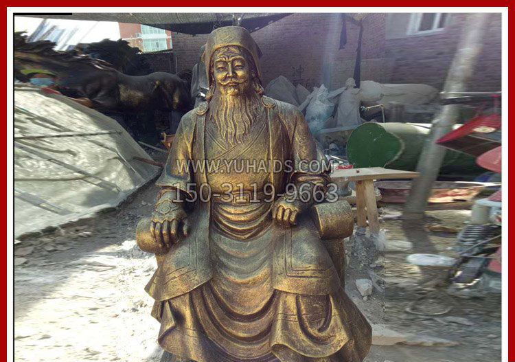 坐式成吉思汗铜雕博鱼网页版