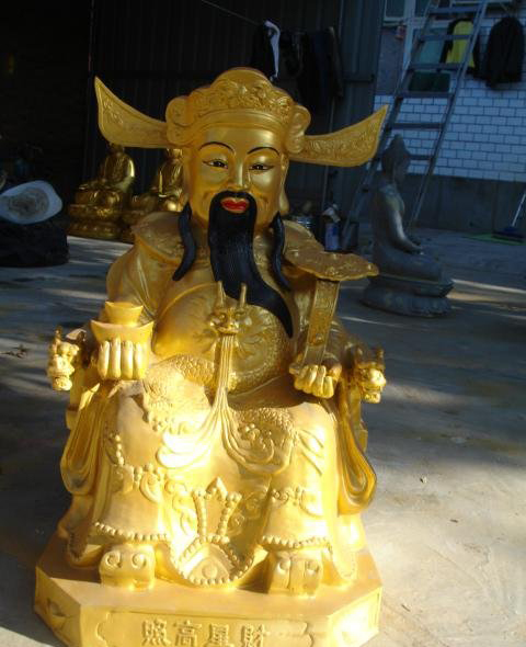 坐式贴金财神铜雕博鱼网页版