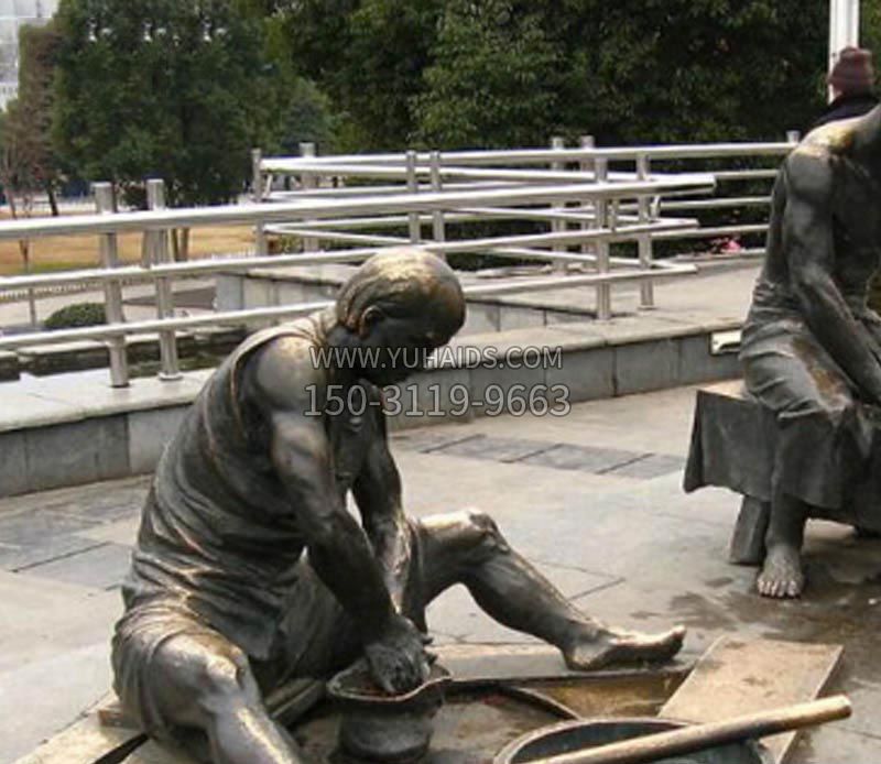 做陶器的古人铜雕博鱼网页版