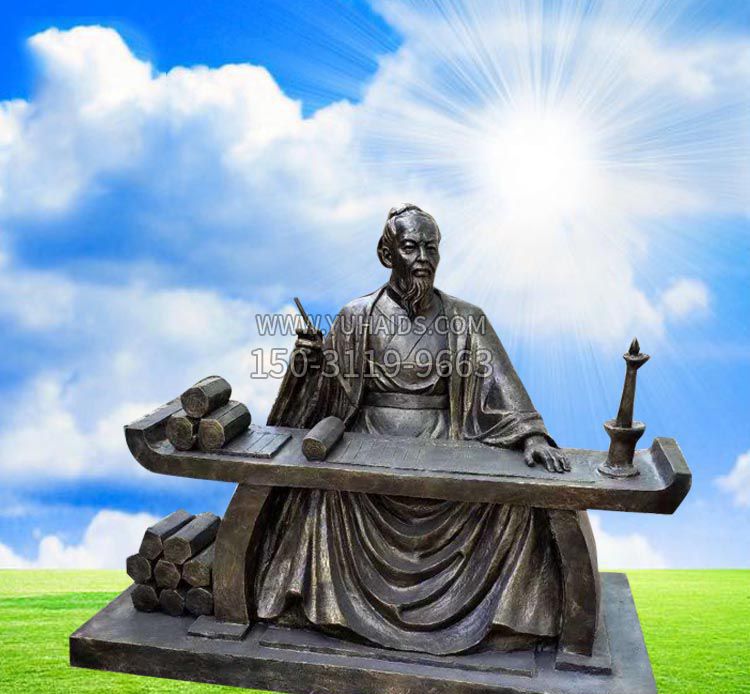 写毛笔字的古人铜雕博鱼网页版