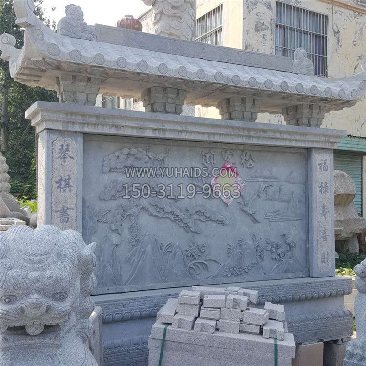 迎客松石雕影壁墙博鱼网页版