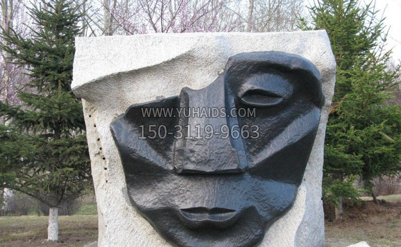 园林抽象人脸景观铜浮雕博鱼网页版