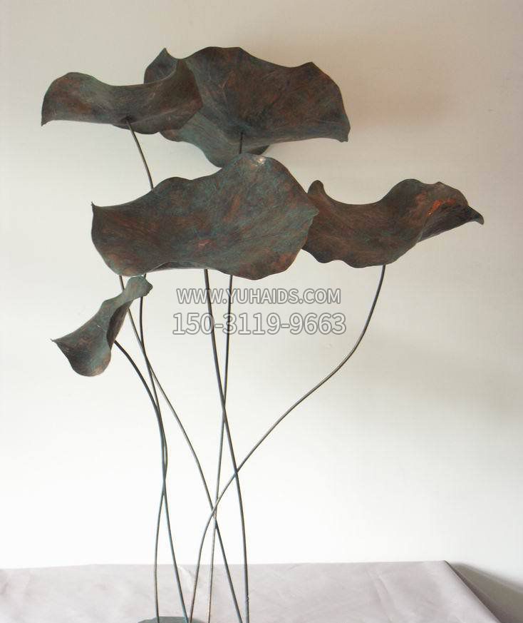 园林锻铜荷叶景观铜雕博鱼网页版