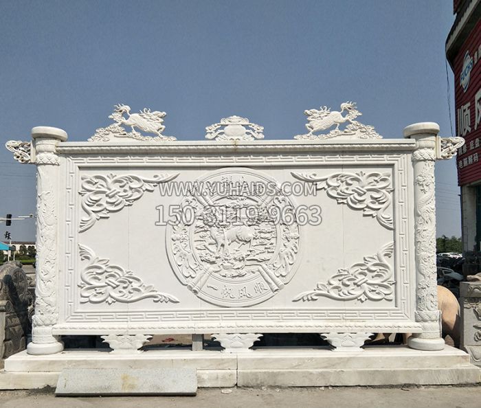 园林景观吉祥如意石浮雕影壁博鱼网页版