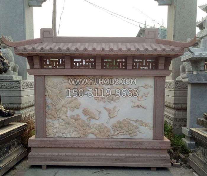 园林景观松鹤石浮雕影壁博鱼网页版