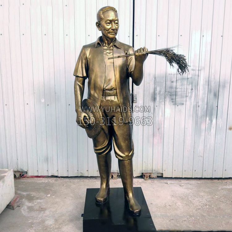 袁隆平玻璃钢仿铜博鱼网页版-终归近代名人著名科学家雕像
