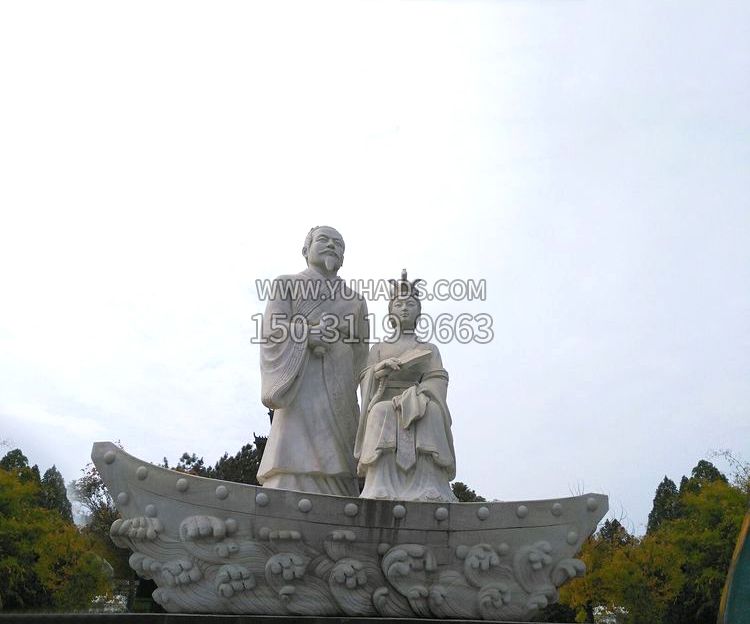 西施与范蠡泛舟情景石雕博鱼网页版