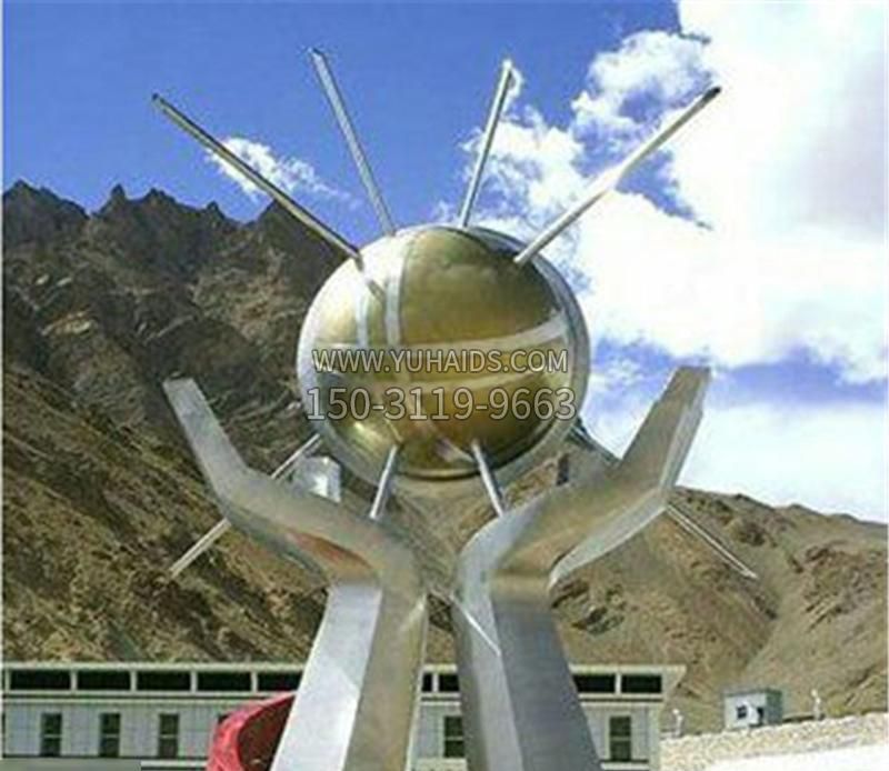 校园不锈钢手托太阳景观博鱼网页版